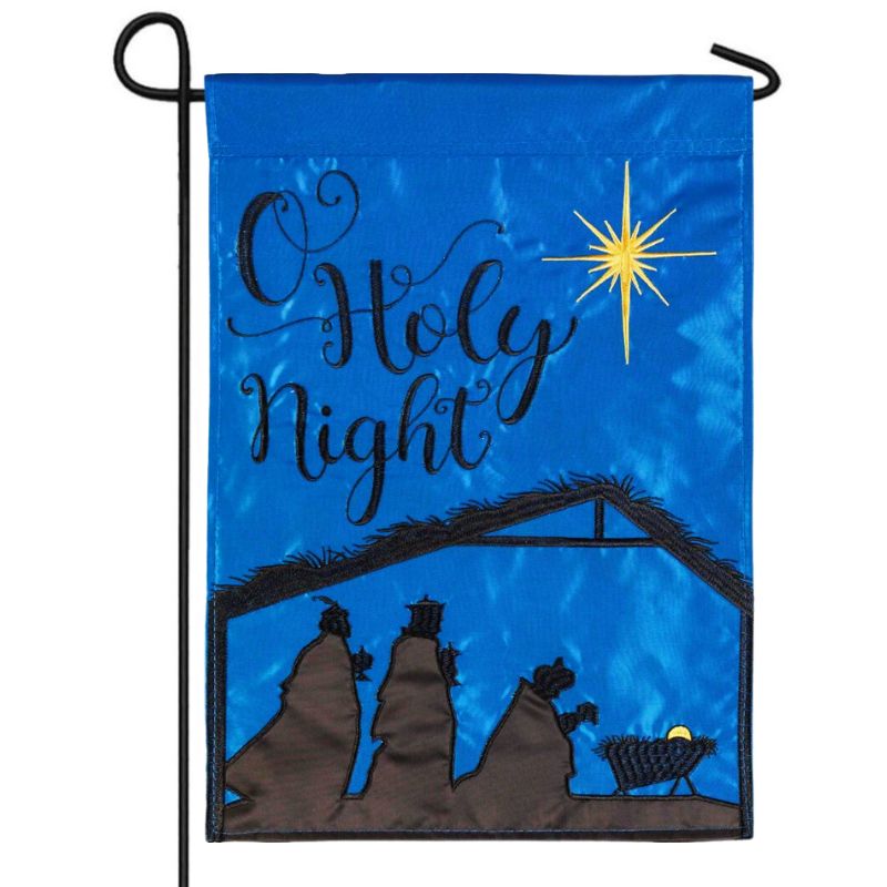 O Holy Night Creche Garden Flag